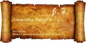 Janecska Herold névjegykártya